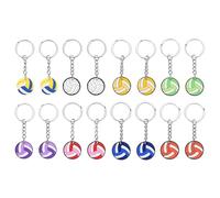 QUARKZMAN 16 Pcs Llaveros De Voleibol Al Por Mayor, Llaveros De Voleibol Con Anillo De Metal Charm Para Mochila Regalos Para Equipo Favores Para Fiesta Deportiva, 8 Colores
