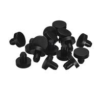 QUARKZMAN 16 Piezas de Tapón de Goma Negro, Tapones de 6mm para Agujeros de 5.5-5.8mm/0.22-0.23"