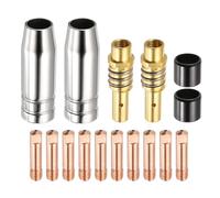 QUARKZMAN 16 Piezas Kit De Pistola De Soldadura MIG Punta De Contacto De 0.035" Boquilla Difusor Accesorio De Reemplazo Para Soldadora MIG Con Portaconectores Y Manga Protectora MB15 15AK