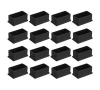 QUARKZMAN 16 Tapas de PVC para Patas de Silla Cuadradas, 60mm x 30mm OD, Negras, Protectores de Pies de Muebles para Mesas, Armarios, Camas