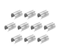 QUARKZMAN 160 Piezas Clips Cuerda Cuero, 14 x 9 Mm Abrazaderas Cilíndricas Plegables para Extremos Cordón Ajustables, Cierres Cordón Plegables para Cuero para Manualidades, Blanco Plateado