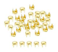 QUARKZMAN 160 Piezas de Remaches de Cúpula Redondos Dorados, Clavos de Espiga de Latón de 3.5mm, Tachuelas Punk Rock, Cabezas de Clavos de Garra, Cuentas de Clavos