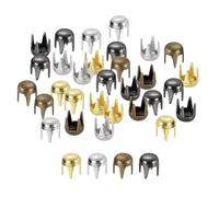 QUARKZMAN 160 Piezas de Remaches Redondos de Cúpula de Color Mezclado, Púas de Estudio de Latón de 3mm, Puntos de Punk Rock, Abalorios de Garra para Ropa, Cinturón, Bolso