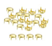 QUARKZMAN 160 Piezas de Remaches Redondos de Cúpula Dorados, Clavos de Púas de Latón de 9 mm, Tachuelas Punk Rock, Cuentas de Garra para Ropa, Cinturones, Bolso