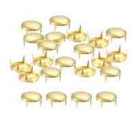 QUARKZMAN 160 Piezas de Remaches Redondos Dorados, Tachuelas de Espiga de Latón de 16mm, Puntos de Estilo Punk, Cuentas de Garra para Ropa, Cinturón, Bolso, Zapatos, Pulsera