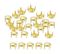 QUARKZMAN 160 Piezas de Remaches Redondos Dorados, Tachuelas de Espiga de Latón de 6mm, Puntas de Punk Rock, Abalorios de Garra para Ropa, Cinturón, Bolso, Zapatos, Pulsera