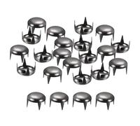 QUARKZMAN 160 Piezas de Remaches Redondos Negros, 12mm Puntas de Espiga de Latón para Ropa, Cinturón, Bolso, Zapatos, Pulsera, Artesanía en Cuero