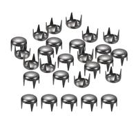 QUARKZMAN 160 Piezas de Remaches Redondos Negros, 6mm Puntas de Espiga de Latón para Ropa, Cinturón, Bolso, Zapatos, Pulsera, Artesanía en Cuero