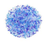 QUARKZMAN 1600 Piezas De Cuentas De Vidrio 2mm 11/0 Cuentas Mini Sueltas Con Agujero Abalorios A Granel Para Manualidades DIY Azul Mezclado