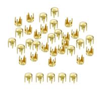 QUARKZMAN 160Pcs Remaches Redondos de Oro, Tachuelas de Espiga de Latón de 2mm, Puntos de Estilo Punk Rock, Abalorios de Garra para Ropa, Cinturón, Bolso, Pulsera