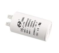 QUARKZMAN 16uF 450V AC 50/60Hz CBB60 Condensador x 1uds Cilindro Doble Inserción para Motor Eléctrico Lavadoras, [Blanco, 72x40mm]
