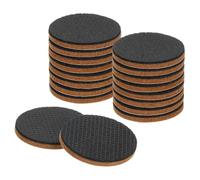 QUARKZMAN 18pcs Almohadillas para Muebles Fieltro Y EVA, 1 3/4" (45mm) Redondas Protectoras Pisos Madera Autoadhesivas para Proteger Suelos Madera, Patas Mesa, Marrón+Negro