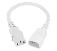 QUARKZMAN 1ft 18 AWG Blanco 18/3 Cable De Alimentación Universal C14 A C13 10A 250V Cable De Extensión De 3 Puntas PDU para PC Computadora Impresoras TV Adaptador De CA Laptop Monitor