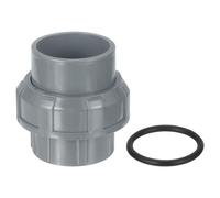 QUARKZMAN 1Pcs 50mm Adaptador de Unión de Tubería de PVC, Acoplador de Unión Deslizante de PVC con Anillo en O, Conexión de Puerto de Enchufe Deslizante para Fontanería Exterior (Gris)