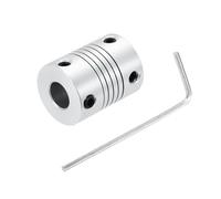 QUARKZMAN 1pcs Acoplamiento de Eje de Aleación de Aluminio, 3mm a 8mm D19L25 Acoplador Flexible de Haz Conector de Motor Paso a Paso Kit para Impresora 3D Máquina CNC con Llave Hexagonal