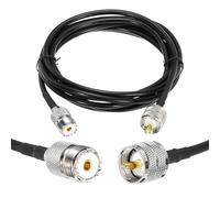 QUARKZMAN 1PCS Cable Coaxial RG58 8ft/2.4 M, UHF PL-259 Macho a UHF SO 239 Hembra Cable Coaxial 50 Ohmios Baja Pérdida para Radio CB, Radio Ham, Analizador de Antenas