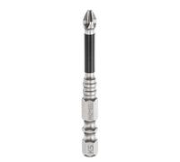 QUARKZMAN 1pcs PH2 Puntas Atornillador Imantada con Estría, Antideslizante Impacto Phillips Punta S2 Acero 1/4" Vástago Hexagonal Magnética Cruz Barrena Industrial, 65mm x 4.5mm(L*D)