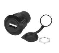 QUARKZMAN 1Pcs USB 2.0 Acoplador De Montaje En Panel, Conector USB Pasante, 480Mbps Extensión De Mamparo Negro para Hogar/Oficina/Industrial