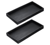 QUARKZMAN 2 Bandejas para Tocador De Baño 7.9" x 3.9" Bandejas para Dispensador De Jabón De Silicona Organizador Antigolpes para Fregadero para Jabones Llaves Velas Accesorios Negro