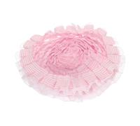 QUARKZMAN 2 Capas De Cinta De Volantes A Cuadros, 5 Yardas X 1.38" Cinta De Chiffón Plisado Para Orillas De Tela En Costura, Manualidades DIY, Decoración De Vestidos Y Hogar, Rosa Claro