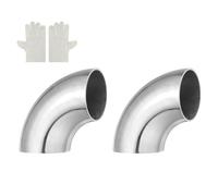 QUARKZMAN 2 Codos De 90 Grados Conformados En Mandril Con Guantes De Soldar, 1.57 Pulgadas De Diámetro Exterior 14 GA/0.08 Pulgadas De Espesor Acero Inoxidable 304 Codo De 90°