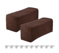 QUARKZMAN 2 Fundas Extensibles para Reposabrazos de Sillas/Sofás, Cubiertas de Brazo de Sofá con Alfileres de Torsión, Protectores de Muebles para Sofá Silla Reclinable Marrón