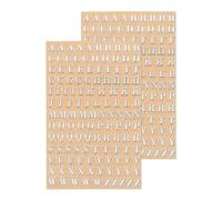 QUARKZMAN 2 Hojas de Pegatinas de Resina de Letras 3D Pequeñas de A a Z en Plata Mini Pegatina de Alfabeto Metálico Brillante en Mayúsculas para Resina, Scrapbooking, Uñas de 3mm