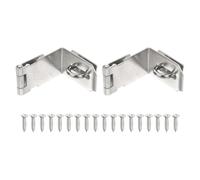 QUARKZMAN 2 Juegos De Cerradura De Puerta A 90 Grados | Pestillo De 5 Pulgadas De Acero Inoxidable 201 En Ángulo Recto, Bordes Suaves, Incluye 9 Tornillos | Para Gabinete, De Plateado