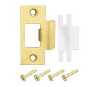 QUARKZMAN 2 Juegos de Placa de Golpe de Puerta, 70mm x 40.3mm Placa de Golpe de Cerradura de Perno Muerto de Acero Inoxidable para Refuerzo de Marco de Puerta, Dorado