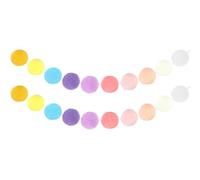 QUARKZMAN 2 Juegos Guirnalda Bolas Fieltro, 8 Pies 30 Bolas Guirnalda Pompones Arcoíris Hecha A Mano para Decoración Habitación En Navidad n Fiestas (Azul,Rosa,Morado,Blanco,Amarillo)