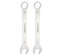 QUARKZMAN 2 Llave Combinada Fina Métrica de 17 mm con Extremo Torx en Caja de 15 Grados de Acero Inoxidable, Tono Plateado