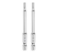 QUARKZMAN 2 llaves hexagonales con punta de taladro de 3 mm (H3), métrica, 1/4 pulgadas, casquillo hexagonal de 65 mm (2,6 pulgadas), puntas largas atornilladoras magnéticas de acero S2, grado