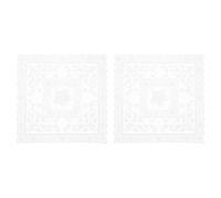 QUARKZMAN 2 Manteles Individuales de Encaje Retro de 12 x 12 Pulgadas, Cuadrados, Bordados, de Ganchillo Francés, Posavasos, Posavasos para Casa, Boda, Color Blanco