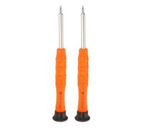 QUARKZMAN 2 minidestornilladores de estrella de 0,8 mm, punta de cinco puntas de 3 mm y 87 mm de longitud para reparación de electrodomésticos pequeños, color naranja