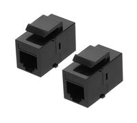 QUARKZMAN 2 Pack Acoplador Ethernet Cat 3, RJ11 8P4C Acopladores Cat3 Conectores Jack Hembra A Hembra Adaptador Ethernet, Negro