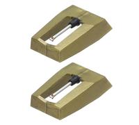 QUARKZMAN 2 Pack Aguja Para, 18mm Estilo Tocadiscos Repuesto Aguja De Diamante Para Tocadiscos De Vinilo LP Fonógrafo, Dorado