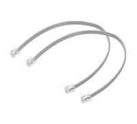 QUARKZMAN 2 Pack Cable De Teléfono, Cable Telefónico RJ12 6P6C Macho A Macho De 30 cm Para Hogar, Oficina, Gris