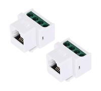 QUARKZMAN 2 Pack RJ11 Cat 3 Enchufes Telefónicos, Acoplador Cat3 con Terminal De Tornillo A RJ11 6P4C Hembra, Blanco