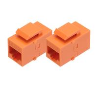 QUARKZMAN 2 Pack RJ45 Ethernet Coupler, Conector Hembra A Hembra Cat6 Coupler Adaptador De Extensión Ethernet Conector De Red Para Cat6/Cat5e/Cat5, Naranja