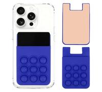 QUARKZMAN 2 Pack Soporte De Tarjetas con Ventosa para Teléfono, Soporte De Tarjetas con Copa De Succión Autoadhesiva De Silicona, Agarrador Pegajoso para Teléfono con Ranura, Azul