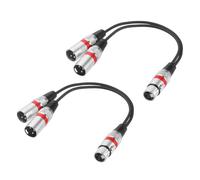 QUARKZMAN 2 Paquetes De Cable Divisor XLR De 3 Pines 1 Pie / 0.3 M XLR 1 Hembra A 2 Macho Cable Y Para Equipos De Audio Balanceado Mezcladores Micrófonos Círculo Rojo