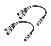 QUARKZMAN 2 Paquetes De Cable Divisor XLR De 3 Pines 1 Pie / 0.3 M XLR 1 Hembra A 2 Macho Cables Y Para Equipos De Audio Balanceado Mezcladores Micrófonos Negro Círculo