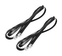 QUARKZMAN 2 Paquetes De Cable Telefónico 4.9 Pies Cable De Teléfono RJ12 6P6C Macho A Macho Cable Recto Para Manos Libres Para Hogar Oficina Negro