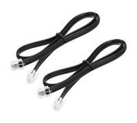 QUARKZMAN 2 Paquetes De Cable Telefónico, Cable De Teléfono RJ12 6P6C De 1.6 Pies Macho A Macho Cable Recto Para Manos Libres Para Hogar, Oficina, Negro