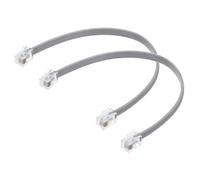 QUARKZMAN 2 Paquetes De Cable Telefónico, Cable De Teléfono RJ12 6P6C Macho A Macho De 0.7 Pies Para Hogar, Oficina, Gris