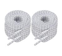 QUARKZMAN 2 Pares De Cordones Gruesos Para Zapatos, Cordones Atléticos De 63 Pulgadas, Cordones Gruesos Para Zapatos Deportivos Running Senderismo Entrenamiento Hombres Mujeres, Blanco/Gris