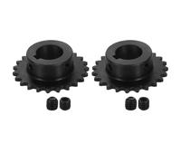 QUARKZMAN 2 Pcs #25 Piñón Cadena Con Rodillos Con Agujero 17mm Paso 1/4" 23 Dientes Acero Al Carbono C45 Piñón ANSI #25 Con Chavetero 5 X 2.3mm Y Tornillos Fijación Para Cadena ISO 04C