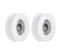 QUARKZMAN 2 Pcs 6x 27x 9mm Rodamiento de Bolas de Ranura en U, Pom Polea del Cojinete de la Guía de la Rueda en U (Gcr15) Rodamientos de Acero Cromado, Blanco
