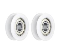 QUARKZMAN 2 Pcs 8x 30x 10mm Rodamiento de Bolas de Ranura en U U608ZZ, Pom Polea del Cojinete de la Guía de la Rueda en U (Gcr15) Rodamientos de Acero Cromado, Blanco