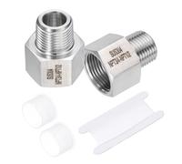 QUARKZMAN 2 Pcs Accesorios de Tubería Reductor Adaptador 1/2" NPT Macho X 3/4" NPT Hembra Adaptador de Acero Inoxidable Conector para Manómetro para Sistemas de Aceite Aire Gas Hidráulicos